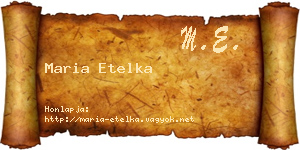 Maria Etelka névjegykártya